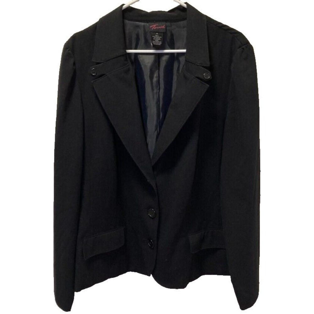 Torrid Blazer Mid Weight Ponte 3 Button Black 4 4X Career Date Classic Plus Size